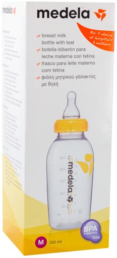 Biberon avec tétine à débit moyen 250 ml
