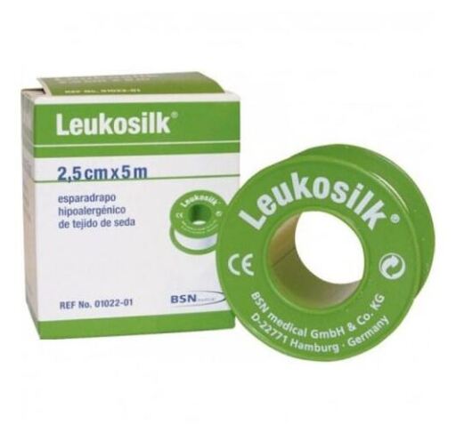 Ruban de soie Leukosilk 2,5 cm x 5 m