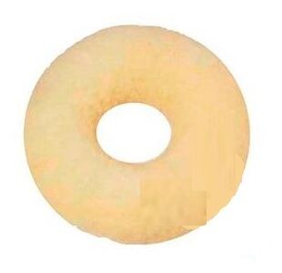 Coussin rond en cuir naturel avec trou