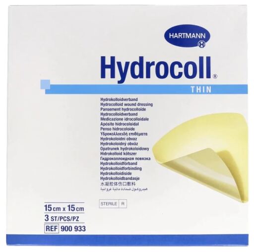 Pansement fin Hydrocoll 15 x 15 cm, 3 unités
