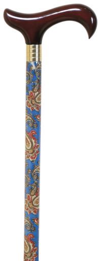B&eacute;quille en bois &agrave; motif cachemire bleu