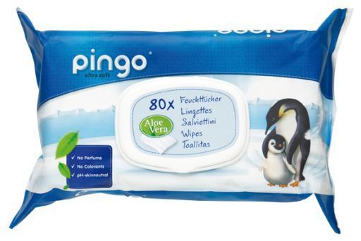 Pingo Lingettes &eacute;cologiques sans parfum, paquet de 80