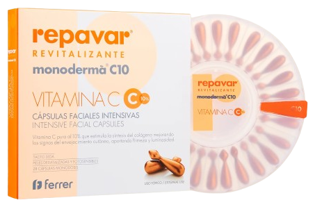 Repavar Capsules visage intensif Monoderm&agrave; C10 28 unit&eacute;s
