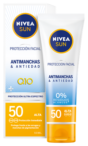Sun Protection Visage UV Anti-taches &amp; Anti-âge Q10 SPF 50+ 50 ml