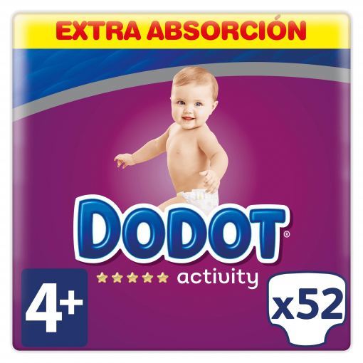 Dodot Activity Extra Couches Taille 4 avec 52 Unit&eacute;s