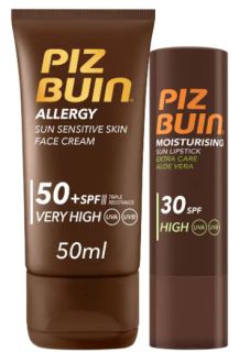 Crème visage anti-allergie SPF 50+ 50 ml + Stick à lèvres SPF 30 4,9 g