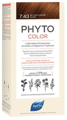Coloration Permanente Phytocolor 7.43 Blond Cuivré Doré