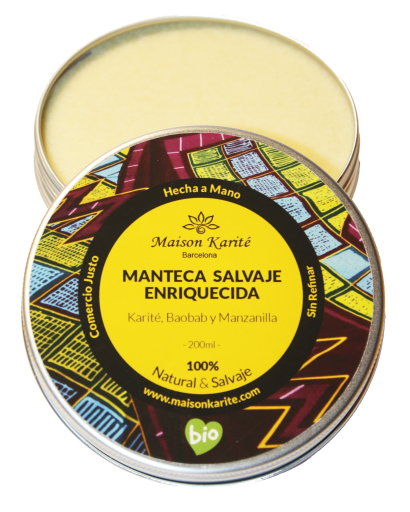 Beurre de karité sauvage en métal en aluminium Bio 200 ml