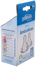 Lot de 2 tétines Dr. Brown&#39;s à débit standard (céréales)