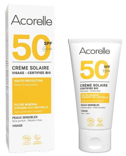 Acorelle Cr&egrave;me solaire pour le visage FPS 50