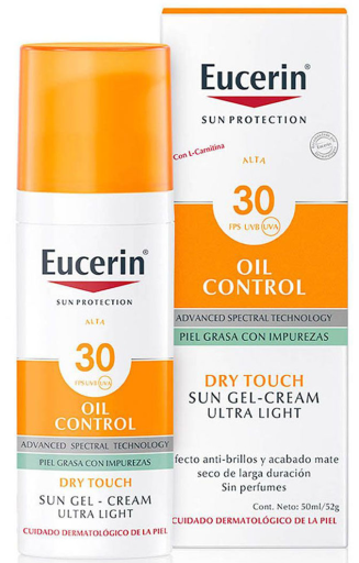 Gel-crème anti-sébum au toucher sec, protection solaire, 50 ml