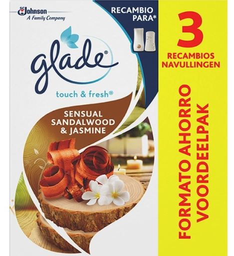 Glade Recharge désodorisant A Sensual Touch bois de santal & jasmin 3  unités België