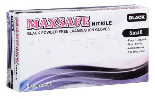 Gants Nitrile Taille S Noir 100 pièces