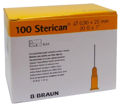 Aiguilles Sterican jaunes 25 x 9 mm, 100 pièces