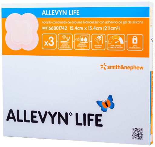 Pansement Allevyn Life 15,4 x 15,4 cm, 3 unités