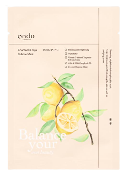 Ondo Beauty 36.5 Masque Bulle Charbon et Yuja Pong-Pong 25 gr