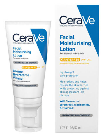 Lotion hydratante pour le visage avec SPF 50 52 ml