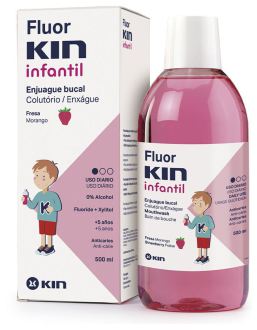 Bain de bouche anti-caries Fluorkin pour enfants, fraise, 500 ml