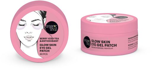 Organic Shop Th&eacute; glac&eacute; aux baies et patchs pour les yeux antioxydants Glow Skin, 60 unit&eacute;s