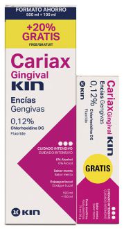 Bain de bouche gingival Cariax 500 ml + 100 ml et dentifrice 100 ml