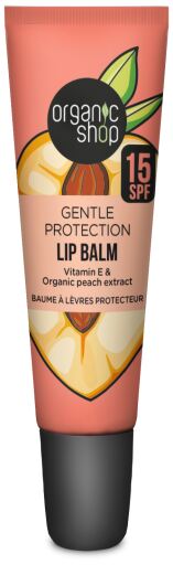 Organic Shop Baume &agrave; l&egrave;vres &agrave; l'extrait de p&ecirc;che SPF 15 10 ml