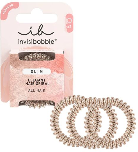 Invisibobble &Eacute;lastique &agrave; cheveux Slim Bronze Me Pretty 3 pi&egrave;ces