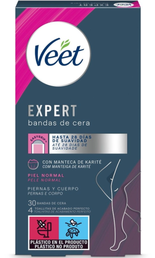 Veet Bandes de cire Body Expert peau normale
