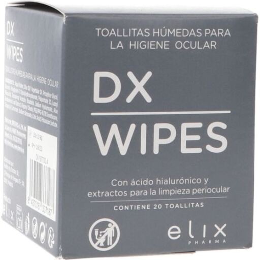 Lingettes nettoyantes pour les yeux Dx Wipes, 20 unités