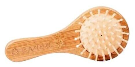 Banbu Brosse de voyage en bambou et caoutchouc naturel
