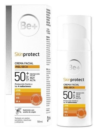 Crème visage Be+ Skinprotect pour peaux sèches SPF 50+ 50 ml