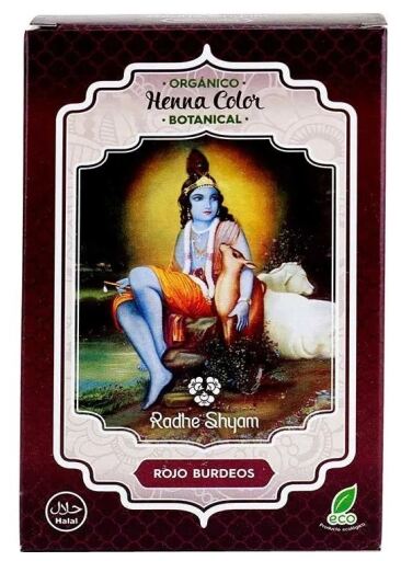 Radhe Shyam Henn&eacute; Colorant Botanique Poudre Teinture Rouge Bordeaux 100 gr