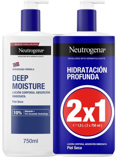 Lotion corporelle hydratante profonde pour peaux sèches 2x750 ml