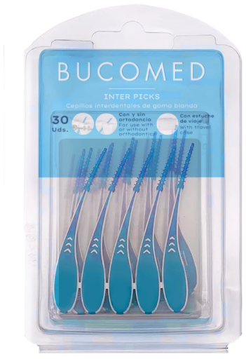 Brosse interdentaire en caoutchouc Bucomed Inter-Picks, 30 unités