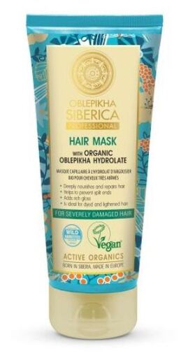 Natura Siberica Masque capillaire &agrave; l'hydrolat d'argousier pour cheveux ab&icirc;m&eacute;s 200 ml
