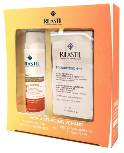 Rilastil Syst&egrave;me solaire anti-&acirc;ge SPF50+ (ensemble 2 pi&egrave;ces)