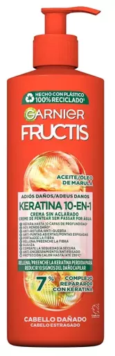 Fructis Goodbye Damage Keratin Cr&egrave;me sans rin&ccedil;age 10 en 1 400 ml