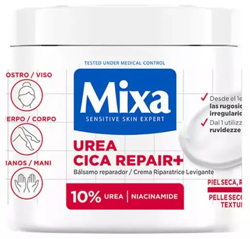 Mixa Urea Cica Repair+ Baume R&eacute;parateur pour Peaux S&egrave;ches et Rugueuses 400 ml