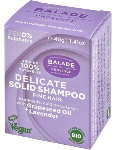 Balade en Provence Shampoing solide &agrave; la lavande pour cheveux fins 40 g