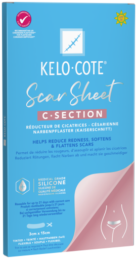 Kelo Cote Pansement pour cicatrice de c&eacute;sarienne 15 cm x 3 cm