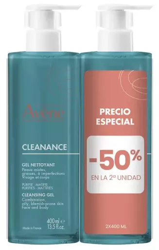 Av&egrave;ne Gel nettoyant Cleanance, sachet de 2 x 400 ml