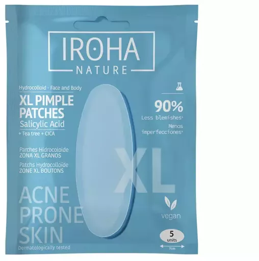Iroha Patchs hydrocollo&iuml;des XL pour peaux &agrave; tendance acn&eacute;ique, 5 unit&eacute;s