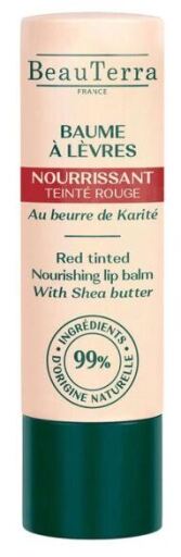 BeauTerra Baume &agrave; l&egrave;vres nourrissant, rouge, 4 g