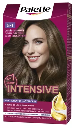 Palette Coloration capillaire intensive 5.1 - Ch&acirc;tain clair cendr&eacute;