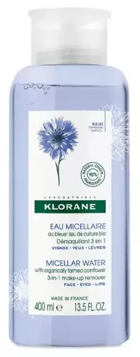 Klorane Eau micellaire nettoyante au bleuet bio 400 ml