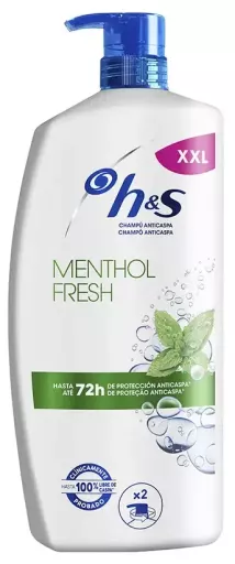 h&s Shampoing antipelliculaire Menthol Fresh en flacon distributeur de 1000 ml