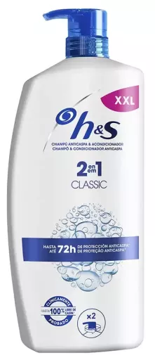 h&s Shampoing et apr&egrave;s-shampoing antipelliculaires classiques 2 en 1, flacon distributeur de 1000 ml